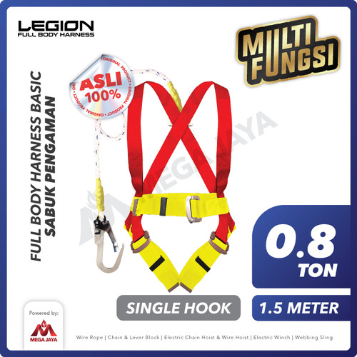 Full Body Harness BASIC Sabuk Pengaman Safety Belt Single Hook LEGION