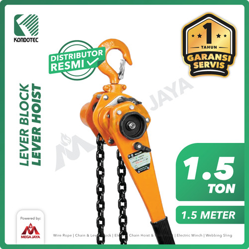 Lever Block / Lever Hoist 1.5 Ton x 1.5 Meter KONDOTEC