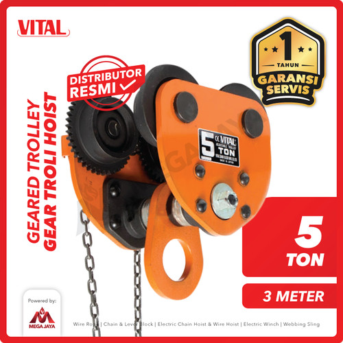 Geared Trolley / Gear Troli Hoist 5 Ton x 3 Meter VITAL