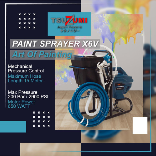 Airless Paint Sprayer Tsuzumi X6 + Hopper Mesin Cat Spray Electric