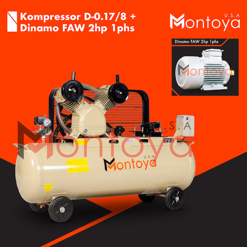 Kompresor angin MONTOYA 2 hp D-0.17/8 + Dinamo 2 hp 1 phase