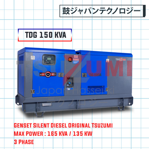 Genset Diesel Super Silent 150KVA Tsuzumi TDG 150 KVA 3 phase