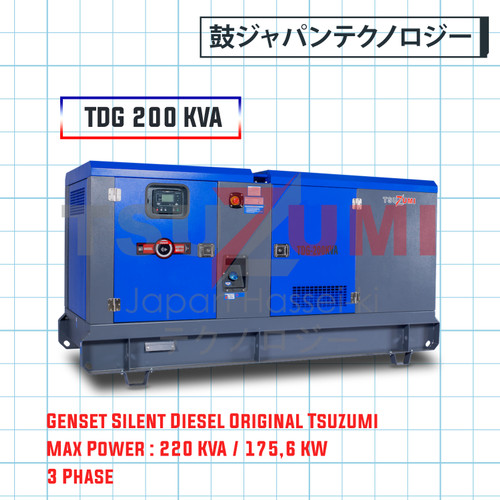 Genset Diesel Super Silent 200 KVA Tsuzumi TDG 200 KVA