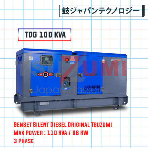 Genset Diesel Super Silent 100KVA Tsuzumi TDG 100 KVA 3 Phase