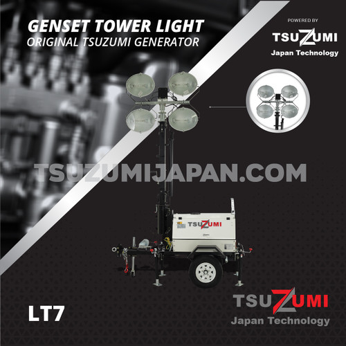 Genset Tower Light LT7 tinggi 7 Meter 1000 Watt x 4 Heavy Duty