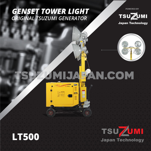 Genset Tower Light 4 x 400 watt TSUZUMI LT500 Tower Light Generator