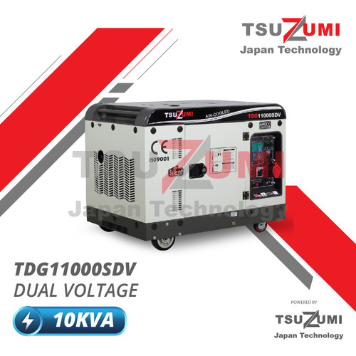 Genset Silent 10 kva 3 phase 1phase TDG 110000 SDV TSUZUMI