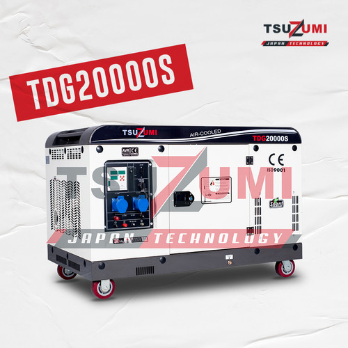 Genset 20 KVA 1 phase. Tsuzumi Japan Generator TDG 20000 S-1