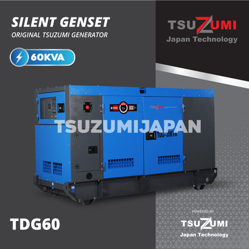 Genset Silent 60 KVA - 50000 Watt Heavy Duty - Tsuzumi TDG60