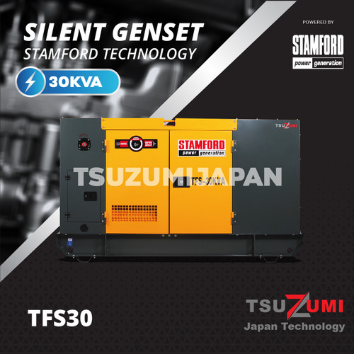 Genset Silent 30 KVA Tsuzumi Stamford Original TFS 30