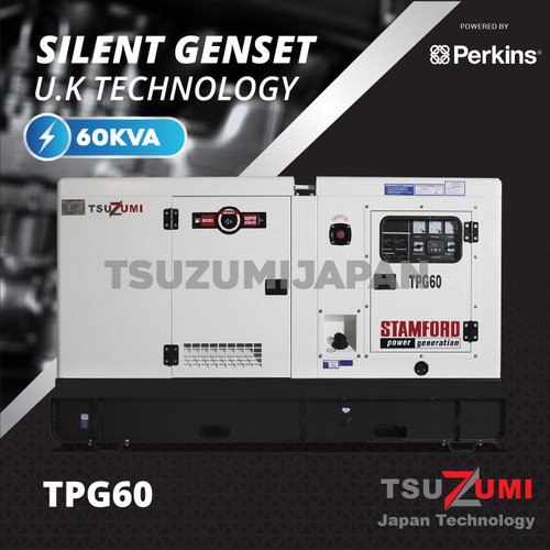 Genset TPG 60 KVA Silent Perkins (UK) + Stamford Original