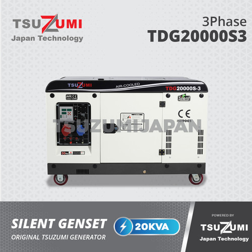 Genset 20 KVA 3 Phase 15000 Watt TDG 20000S-3 Tsuzumi Japan