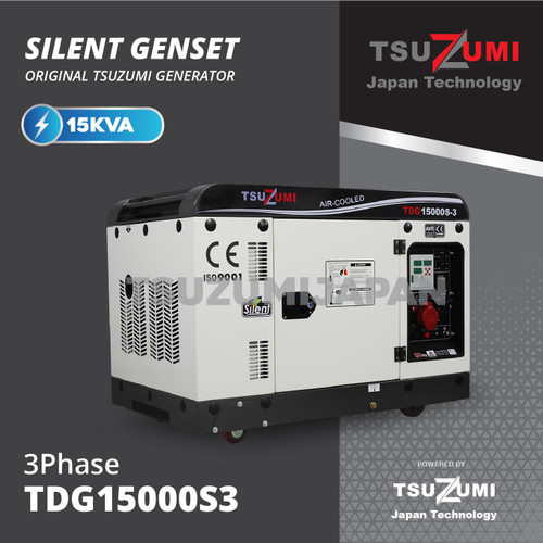 Genset Silent 15 KVA 3 Phase 12000 Watt TDG 15000S-3 Tsuzumi