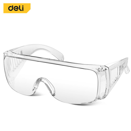 Deli Kacamata Safety Goggles Bening Besar dan Kuat EDL522012