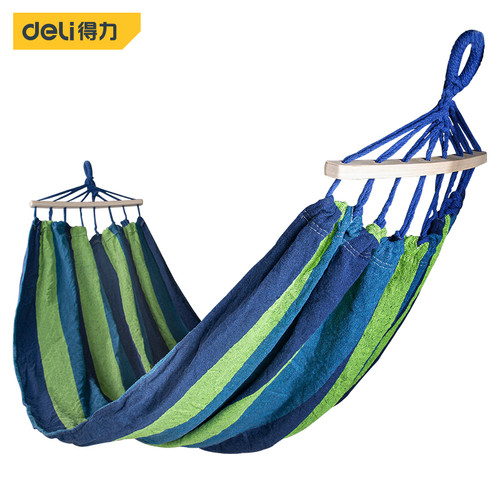 Hammock Ayunan Camping Deli Bahan Kanvas Anti Roll-over DL55630X