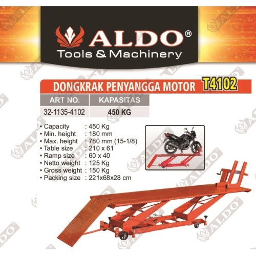 Dongkrak Penyangga Motor Kap. 450 Kg - ALDO T4102