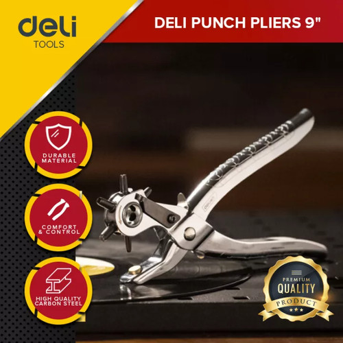 Deli Hole Puncher / Tang Pembolong Pelubang Sabuk Gesper Kulit DL1919C