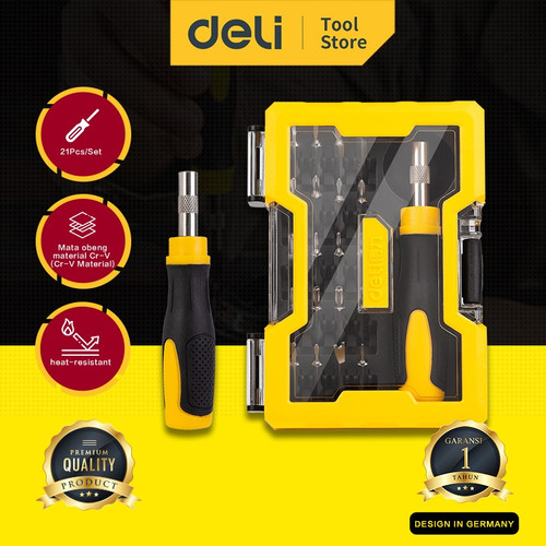 Deli Precision Screwdriver Set / Obeng presisi 21pcs/set Cr-V DL1021D