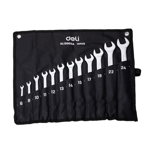 Deli Wrench Set / Set Kunci Ring Pas 12/14Pcs 6-32 mm Chrome DL13001XX