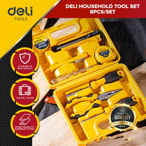 Deli Household Tool Kit / Set Perkakas Rumah 8pcs Multifungsi EDL1008J