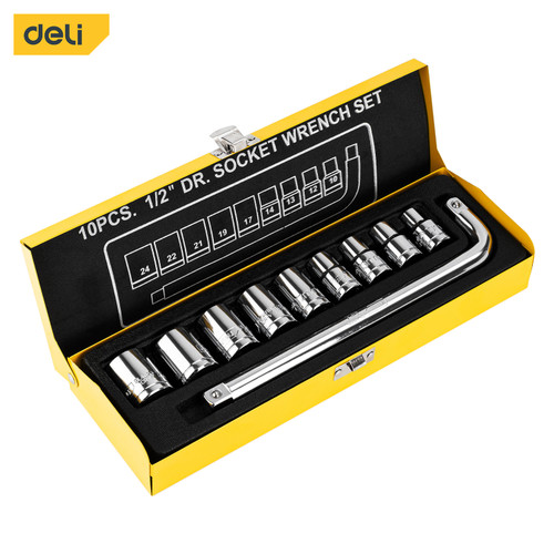 Deli Socket Sets / Paket Kunci Sok 10/24pcs/set Perkakas EDL20XXT