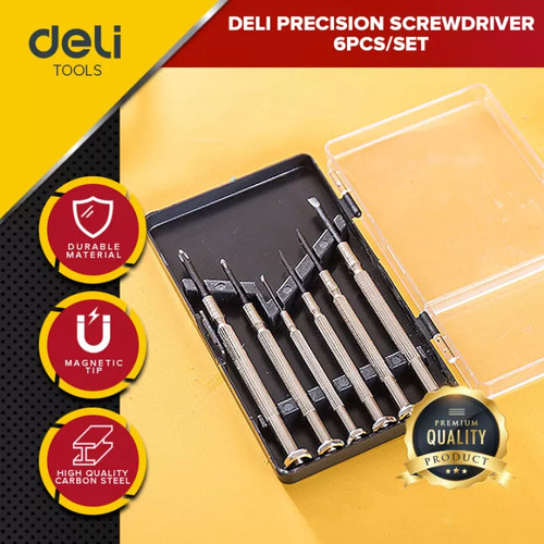 Deli Precision Screwdriver / Obeng Presisi 6 pcs/Set Perkakas DL3206