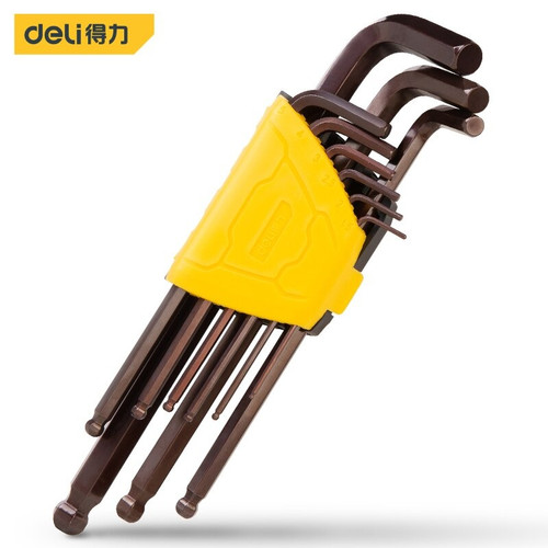 Deli Hex Key Sets/ Set Kunci L 9Pcs Ujung Bola 1.5-10mm Metal DL230X09