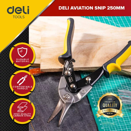 Deli Aviation Snip / Gunting Seng 10 inch PVC+Chrome Perkakas DL20030