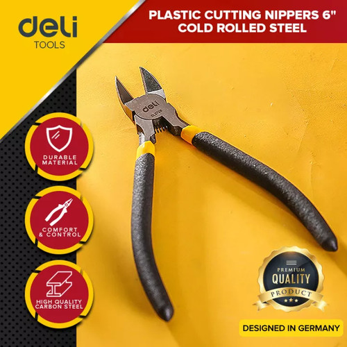 Deli Plastic Cutting Nippers / Tang Potong Kawat 6 inch Metal DL2706