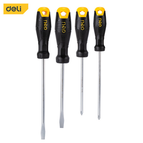 Deli Screwdriver Sets / Set Obeng 4 Pcs Chrome Alat Perkakas EDL260004