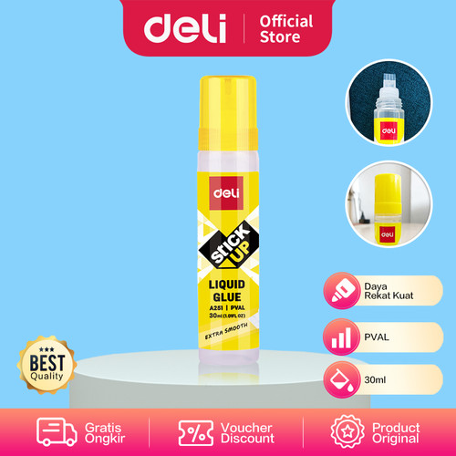 Deli Liquid Glue / Lem Kertas Cair Bening 30ml Perekatan Kuat A251