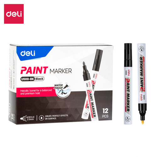 Deli Paint Marker Spidol Ban Gambar Anti Air Multifungsi Tip 2mm EU500