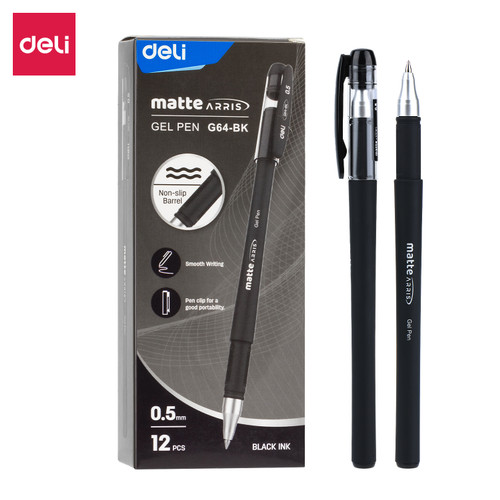 Deli Gel Pen Pulpen Gel 0.5mm Pegangan Anti Slip Penulisan Halus EG64