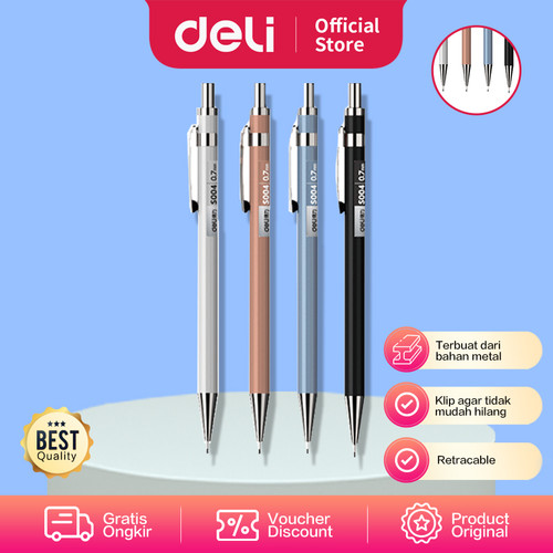 Deli Metal Mechanical Pencil / Pensil Mekanik Besi 0.5mm S003