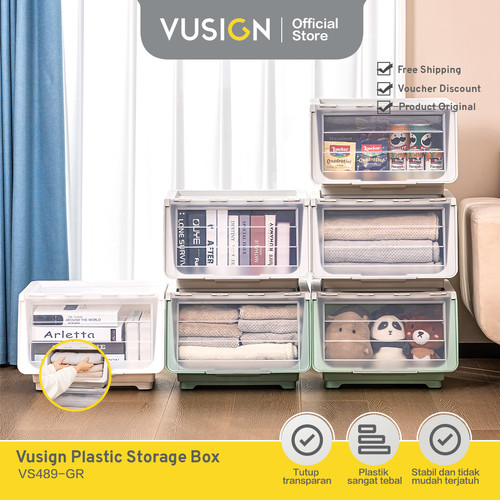 Vusign Storage Box Penyimpanan Sepatu Plastik Double Open Lid VS489