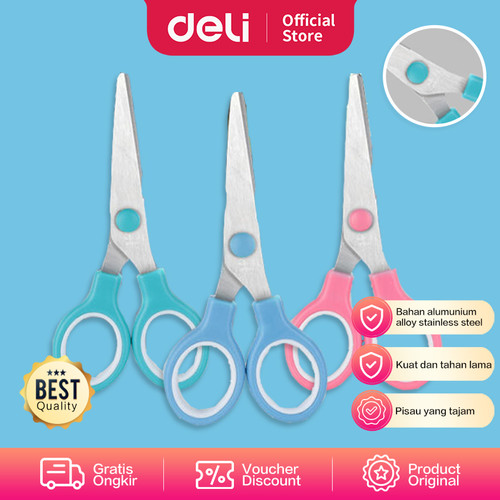 Deli Scissors / Gunting Kertas Stainless Steel Pegangan Nyaman 6007