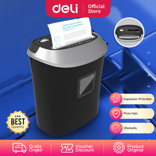 Deli Paper Shredder / Mesin Penghancur Kertas 10 Lembar Otomatis E9948