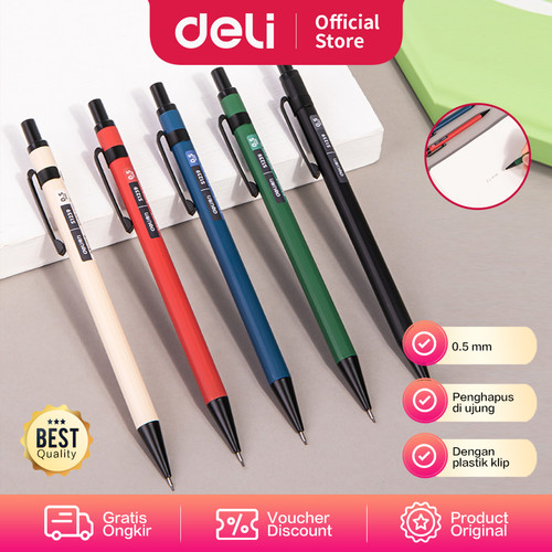 Deli Mechanical Pencil / Pensil Mekanik/pensil cetek 0.5 mm S1239