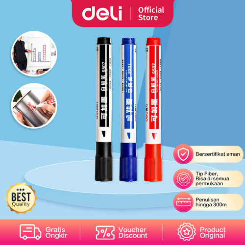 Deli Dry Erase Marker / Spidol Papan Tulis di Segala Permukaan - S507