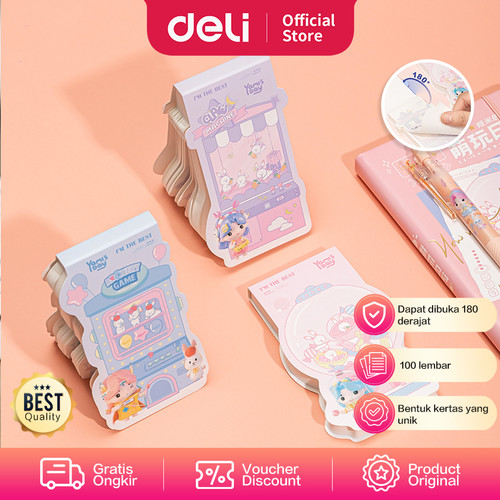 Deli Note Pad/Kertas Memo Buku Reminder 100 Halaman Kertas Tebal 21766