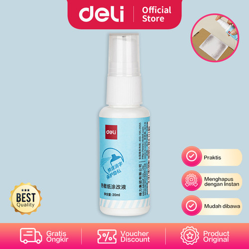 Deli Thermal Correction Fluid/Penghapus Nama+Alamat Resi isi 20ml JQ12