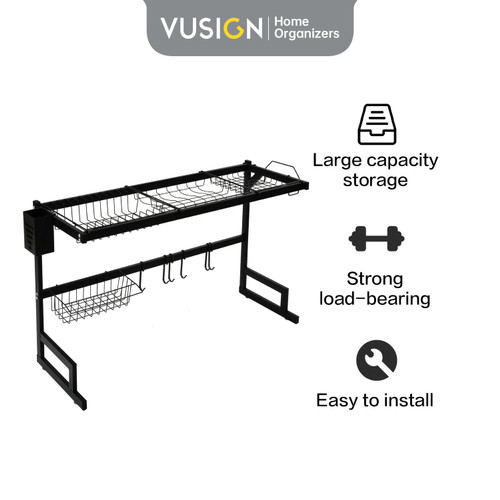 Vusign Sink Rack / Rak Piring Dapur wastafel Stainless 85 CM Kokoh