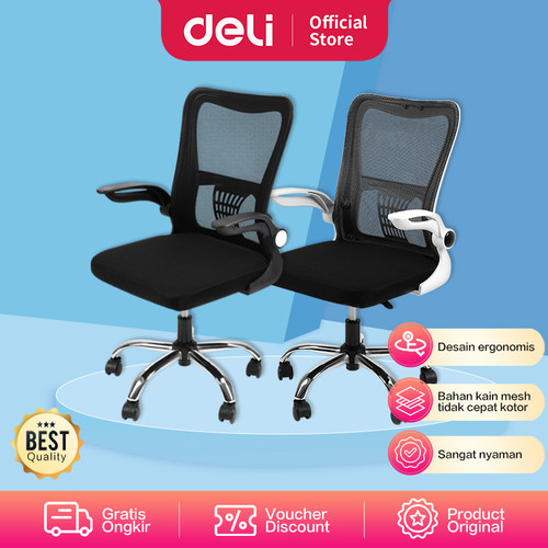 Deli Kursi Kantor / Kursi Kerja Desain Ergonomis Sangat Nyaman E492X