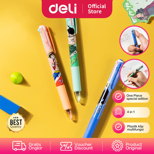 Deli BallPoint / Pulpen 0.7 mm Kartun One Piece 4 Tinta in 1 CQ172