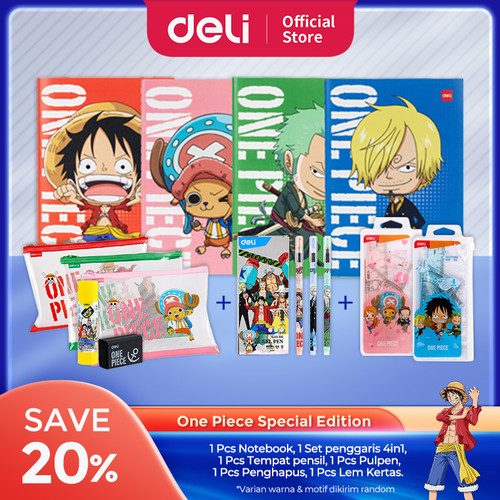 Deli Bundling Package / Paket Alat Tulis Edisi One Piece Item 6in1