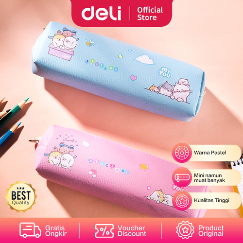 Deli Pencil Pouch / Tempat Pensil Mi You Warna Pastel Lucu 20 CM EH902