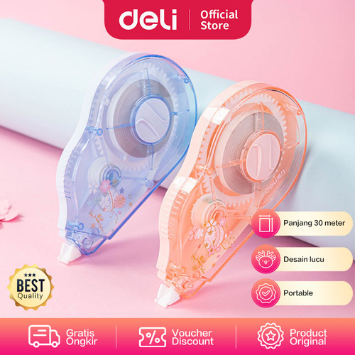 Deli Correction Tape / Tip-Ex kertas Roll Desain Sakura 30 Meter 71549