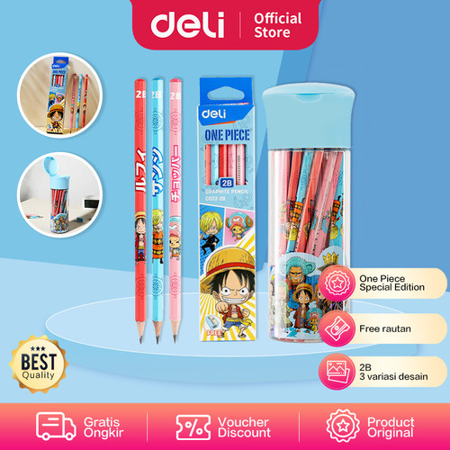 Deli Graphite Pencil / Pensil Kayu 2B Edisi One Piece Box / Tube EC02X