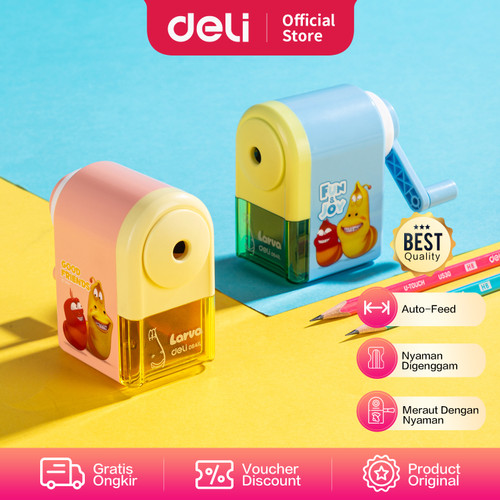 Deli Larva School Rotary Pencil Sharpener/ Rautan Putar Pensil E0641L