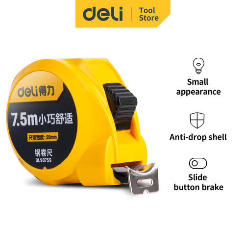 Deli Measuring Tape/ Meteran Panjang Hingga 10M Dengan Clipper DL9075S